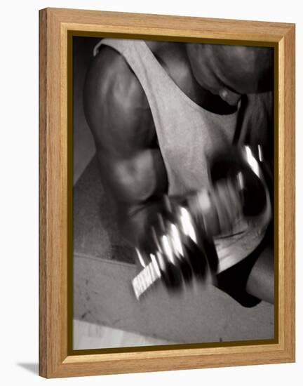 Muscular Bicep During Exercise-null-Framed Premier Image Canvas