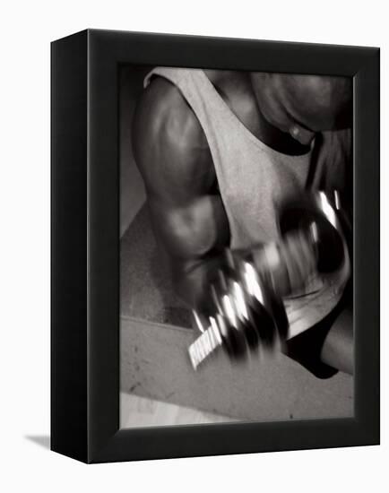 Muscular Bicep During Exercise-null-Framed Premier Image Canvas