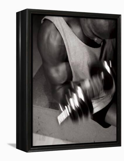 Muscular Bicep During Exercise-null-Framed Premier Image Canvas