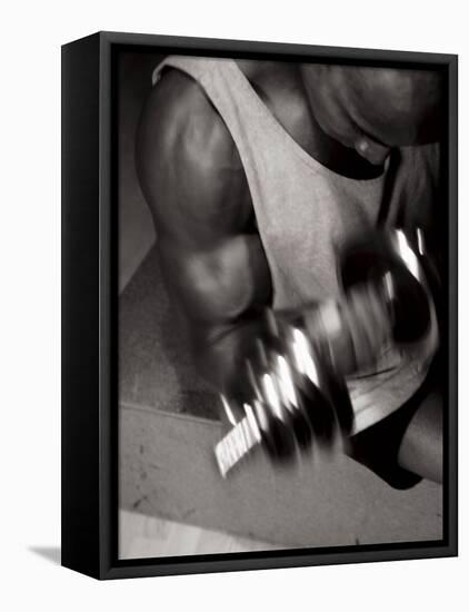 Muscular Bicep During Exercise-null-Framed Premier Image Canvas