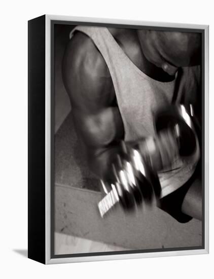 Muscular Bicep During Exercise-null-Framed Premier Image Canvas