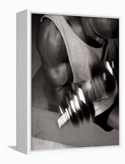 Muscular Bicep During Exercise-null-Framed Premier Image Canvas