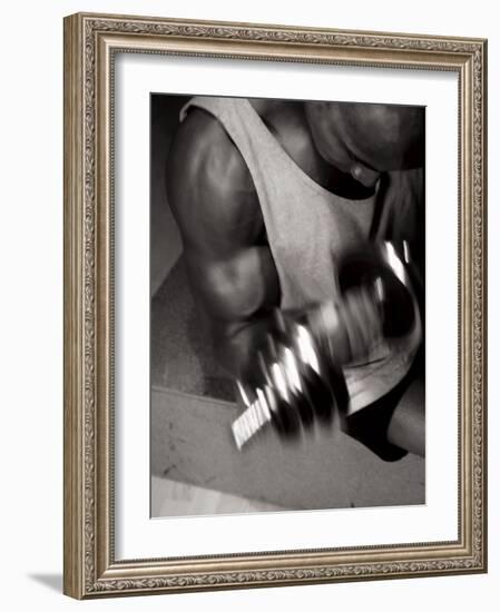 Muscular Bicep During Exercise-null-Framed Photographic Print