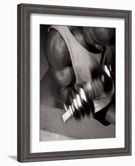 Muscular Bicep During Exercise-null-Framed Photographic Print