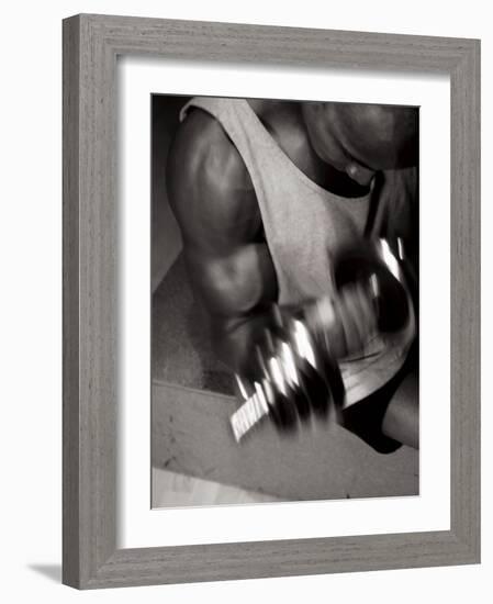 Muscular Bicep During Exercise-null-Framed Photographic Print