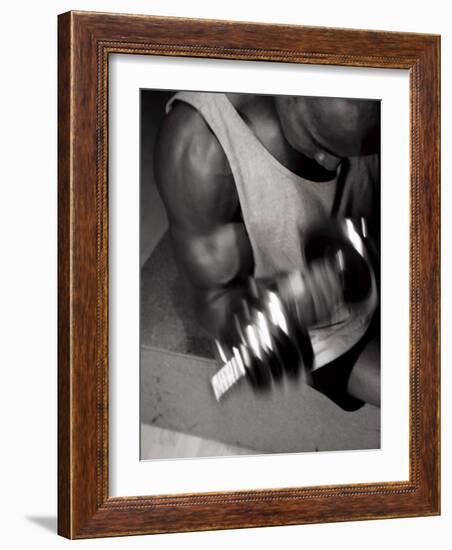 Muscular Bicep During Exercise-null-Framed Photographic Print