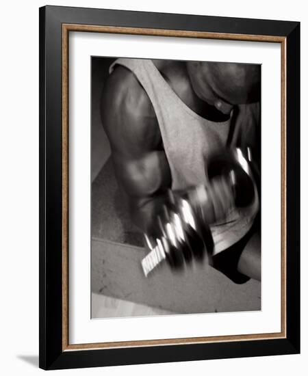 Muscular Bicep During Exercise-null-Framed Photographic Print