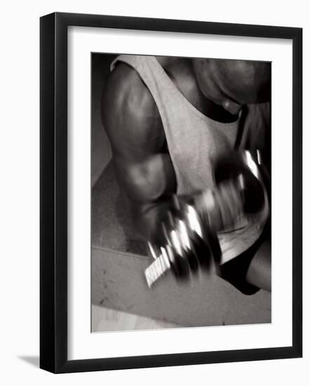 Muscular Bicep During Exercise-null-Framed Photographic Print