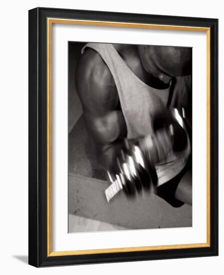 Muscular Bicep During Exercise-null-Framed Photographic Print