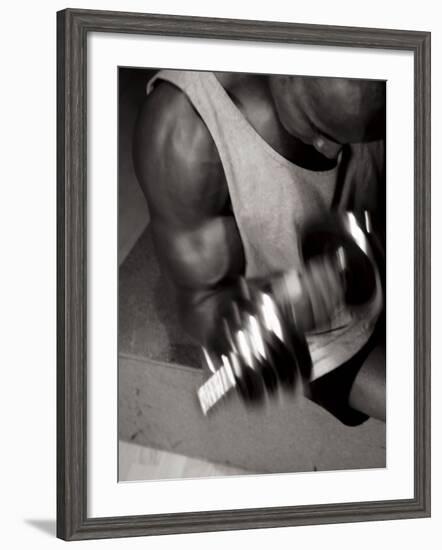 Muscular Bicep During Exercise-null-Framed Photographic Print