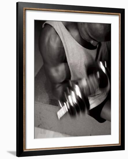 Muscular Bicep During Exercise-null-Framed Photographic Print