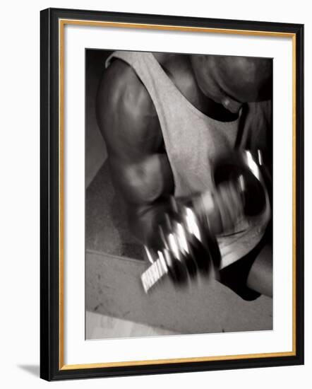 Muscular Bicep During Exercise-null-Framed Photographic Print