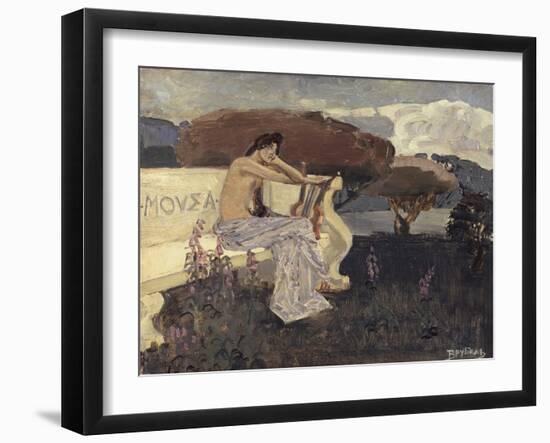 Muse. Design for a Theatre Curtain, C. 1890-Mikhail Alexandrovich Vrubel-Framed Giclee Print