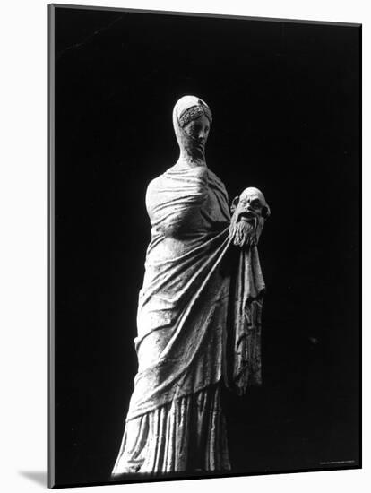 Muse of Tragedy Holding Theatrical Mask-Gjon Mili-Mounted Photographic Print