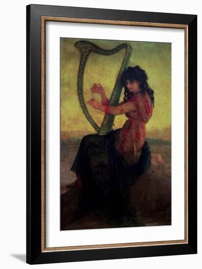 Muse Playing the Harp-Ernest Antoine Hebert-Framed Giclee Print