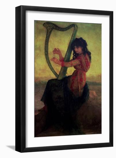 Muse Playing the Harp-Ernest Antoine Hebert-Framed Giclee Print