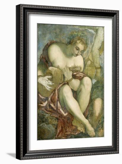 Muse with Lute, c.1578-Jacopo Robusti Tintoretto-Framed Giclee Print