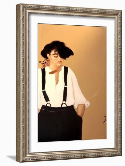 Muse with Sugar Glider, 2017-Susan Adams-Framed Giclee Print