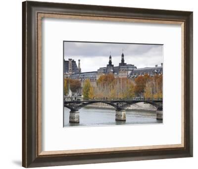 Musee De Louvre Museum and Pont Des Arts Bridge, Paris, France ...