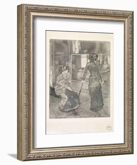 Musee Des Antiques (At the Louvre: Museum of Antiquities)-Edgar Degas-Framed Giclee Print