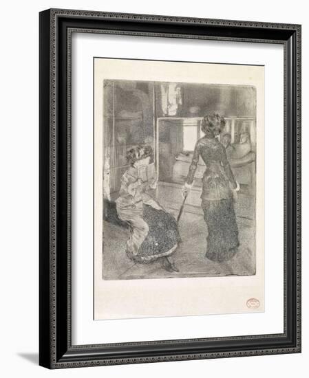 Musee Des Antiques (At the Louvre: Museum of Antiquities)-Edgar Degas-Framed Giclee Print