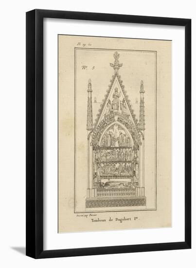 Musée des Monuments Français tome 1 par Alexandre Lenoir: planche 19bis: le tombeau de Dagobert à-Charles Percier-Framed Giclee Print