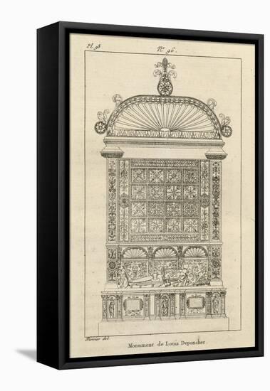 Musée des Monuments Français tome 3, par Alexandre Lenoir: planche 98: tombeau de Louis de-Charles Percier-Framed Premier Image Canvas