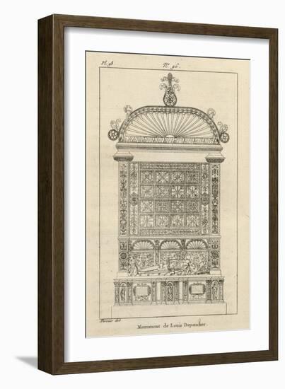 Musée des Monuments Français tome 3, par Alexandre Lenoir: planche 98: tombeau de Louis de-Charles Percier-Framed Giclee Print