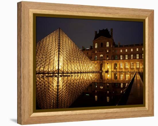 Musee Du Louvre and Pyramide, Paris, France-Roy Rainford-Framed Premier Image Canvas