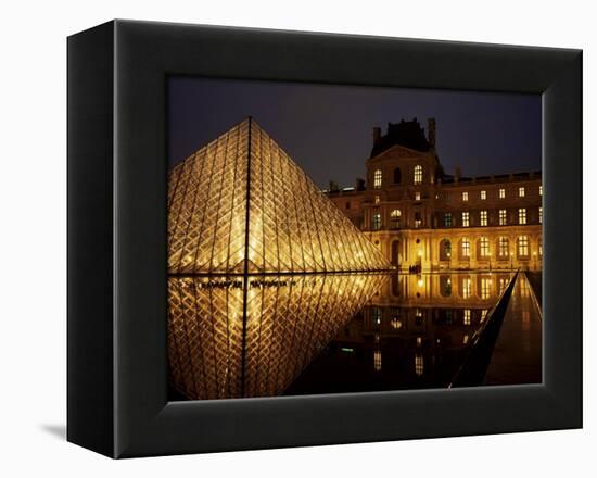 Musee Du Louvre and Pyramide, Paris, France-Roy Rainford-Framed Premier Image Canvas