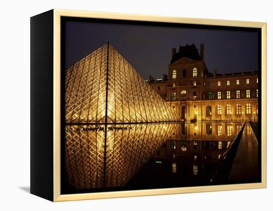 Musee Du Louvre and Pyramide, Paris, France-Roy Rainford-Framed Premier Image Canvas