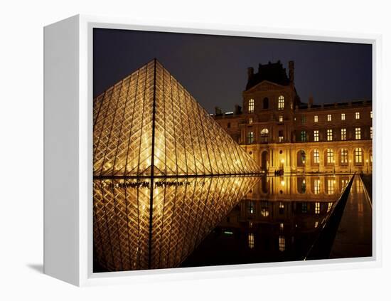 Musee Du Louvre and Pyramide, Paris, France-Roy Rainford-Framed Premier Image Canvas