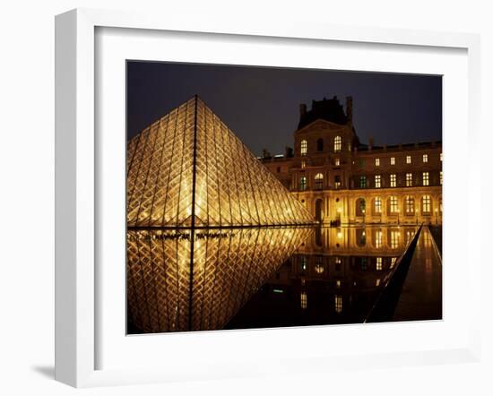 Musee Du Louvre and Pyramide, Paris, France-Roy Rainford-Framed Premium Photographic Print