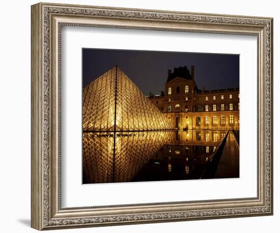 Musee Du Louvre and Pyramide, Paris, France-Roy Rainford-Framed Photographic Print