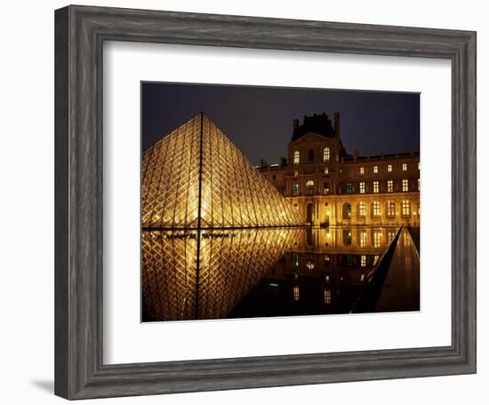 Musee Du Louvre and Pyramide, Paris, France-Roy Rainford-Framed Photographic Print