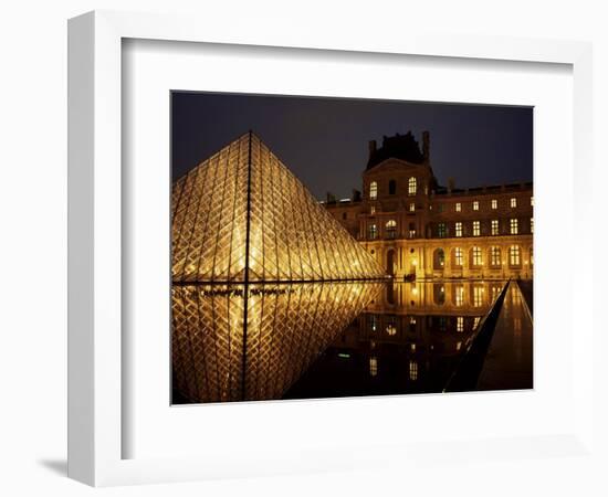 Musee Du Louvre and Pyramide, Paris, France-Roy Rainford-Framed Photographic Print