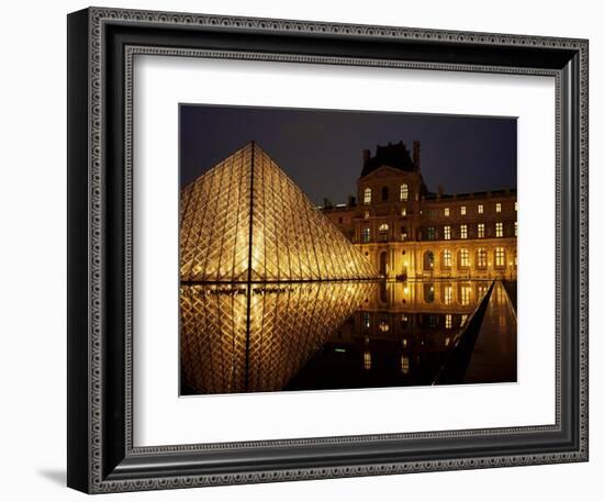 Musee Du Louvre and Pyramide, Paris, France-Roy Rainford-Framed Photographic Print