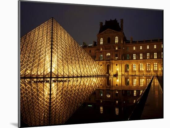 Musee Du Louvre and Pyramide, Paris, France-Roy Rainford-Mounted Photographic Print