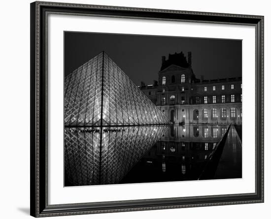 Musee Du Louvre and Pyramide, Paris, France-Roy Rainford-Framed Photographic Print