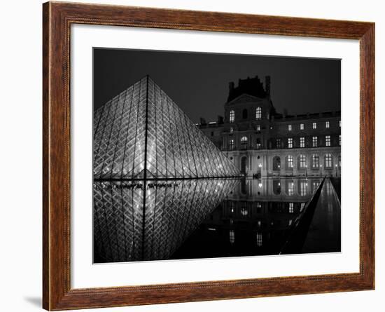 Musee Du Louvre and Pyramide, Paris, France-Roy Rainford-Framed Photographic Print