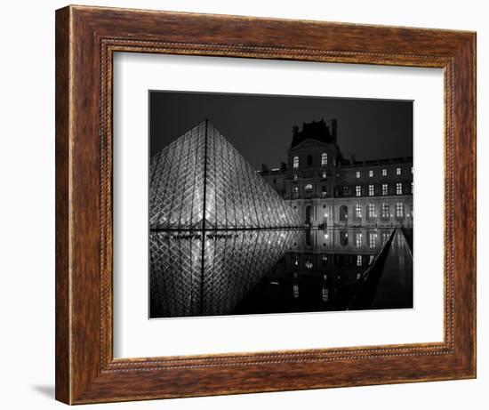 Musee Du Louvre and Pyramide, Paris, France-Roy Rainford-Framed Photographic Print