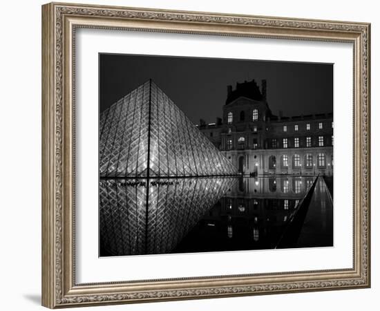 Musee Du Louvre and Pyramide, Paris, France-Roy Rainford-Framed Photographic Print