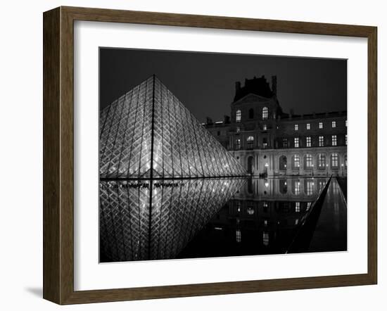 Musee Du Louvre and Pyramide, Paris, France-Roy Rainford-Framed Photographic Print