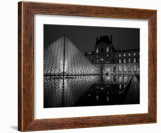 Musee Du Louvre and Pyramide, Paris, France-Roy Rainford-Framed Photographic Print