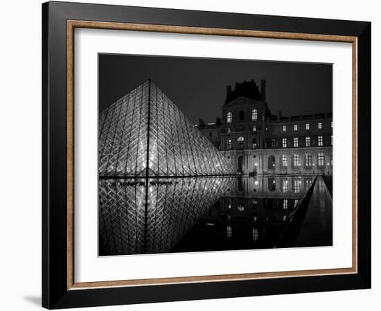 Musee Du Louvre and Pyramide, Paris, France-Roy Rainford-Framed Photographic Print