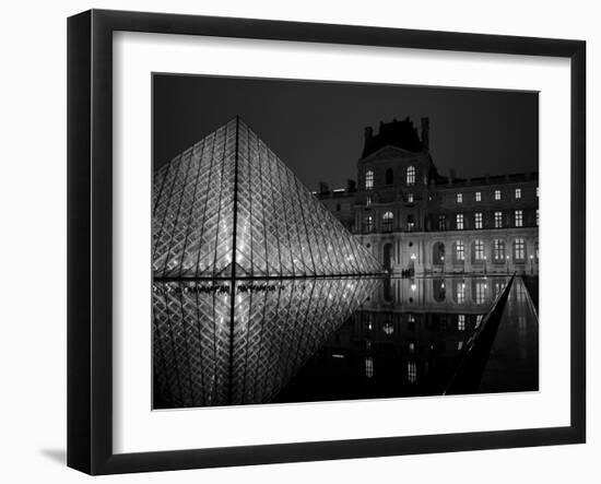 Musee Du Louvre and Pyramide, Paris, France-Roy Rainford-Framed Photographic Print