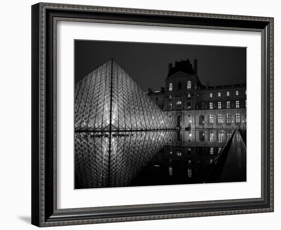 Musee Du Louvre and Pyramide, Paris, France-Roy Rainford-Framed Photographic Print