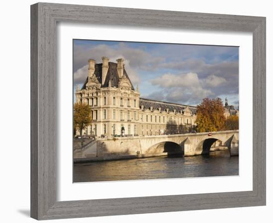 Musee Du Louvre Building in Autumn, Paris, France-Walter Bibikow-Framed Photographic Print