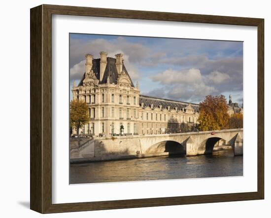 Musee Du Louvre Building in Autumn, Paris, France-Walter Bibikow-Framed Photographic Print