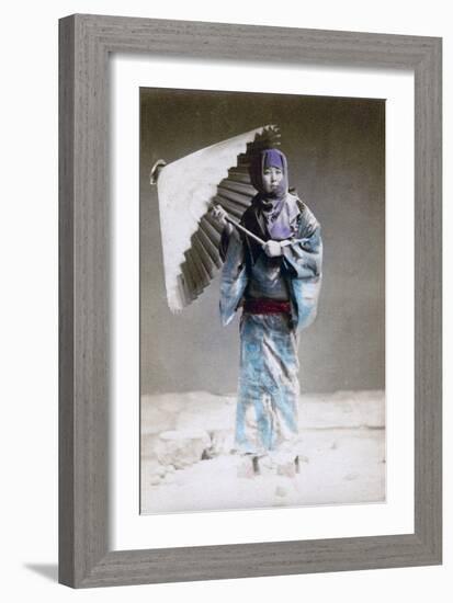 Museme, Woman in Winter Costume, Japan, 1882-Felice Beato-Framed Giclee Print